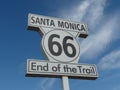Santa Monica Pier Route 66 Sign Royalty Free Stock Photo