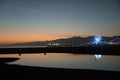 The Santa Monica Pier at sunset Royalty Free Stock Photo