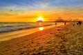 Santa Monica Pier sunset Royalty Free Stock Photo