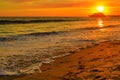 Santa Monica Pier sunset Royalty Free Stock Photo