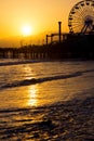 Santa Monica Pier at sunset Royalty Free Stock Photo