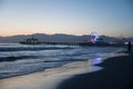 The Santa Monica Pier at sunset Royalty Free Stock Photo