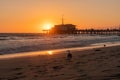 The Santa Monica Pier at Sunset Royalty Free Stock Photo