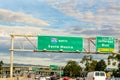 Santa Monica sign on the highway 405 in Los Angeles Royalty Free Stock Photo