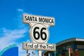 Santa Monica sign - route 66 end of the train Royalty Free Stock Photo
