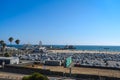 Santa Monica State Beach and Pier seen from Palisades Park on a Summer Day - Los Angeles, California Royalty Free Stock Photo