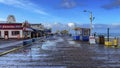 Santa Monica, USA January 16, 2023: Santa Monica Pier, the famous beach of Los Angeles in California.