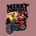 Santa Motorcycle Christmas Biker Santa Royalty Free Stock Photo