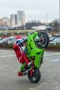 Santa on a motorcycls Royalty Free Stock Photo