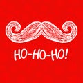 Santa moustache and Ho-Ho-Ho words.