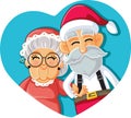 Santa and Mrs. Claus Christmas Couple Illustration