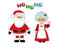 Santa and Mrs Claus standing Christmas. Royalty Free Stock Photo