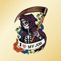 Mexican Muerte character. T-shirt original design illustration