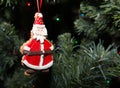 Santa-Ornament-On-Christmas-Tree Royalty Free Stock Photo