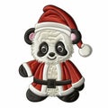 Santa Panda Bear Machine Embroidery Design