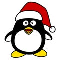 Santa penquin cartoon .