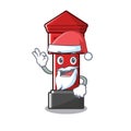 Santa pillar box on a cartoon highway