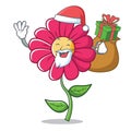 Santa pink flower character cartoon