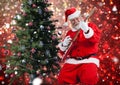 Santa playing electric guitar