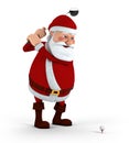 Santa plays golf Royalty Free Stock Photo