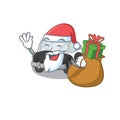 Santa police car Cartoon character design having box of gifts