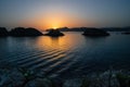 Santa Ponsa coastline at sunset in Mallorca, Spain