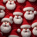 Santa portrait Crochet yarn design pattern wallpaper