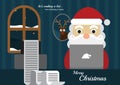 santa printing gifts list. Vector illustration decorative design Royalty Free Stock Photo