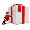 Santa pushing hard Royalty Free Stock Photo