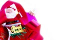 Santa with red christmas ball Royalty Free Stock Photo