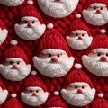 Santa portrait crochet yarn design pattern wallpaper