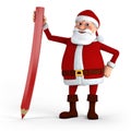 Santa with red pencil Royalty Free Stock Photo