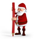 Santa with red pencil Royalty Free Stock Photo