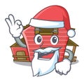 Santa red storage barn isolated on mascot