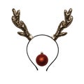 Santa Reindeer antlers headband and Christmas ball isolated on white background Royalty Free Stock Photo