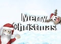 Santa and Reindeer Happy Christmas Feeling Royalty Free Stock Photo