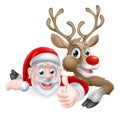 Santa and Reindeer Sign Royalty Free Stock Photo