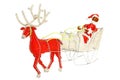 Santa & Reindeer wire and beadwork decoration