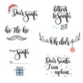 Santa related phrases lettering set Royalty Free Stock Photo