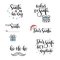 Santa related phrases lettering set Royalty Free Stock Photo