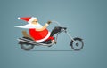 Santa Riding Chopper Motorcycle