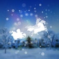 Santa Riding Sleigh Christmas Background