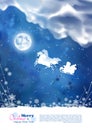 Santa Riding Sleigh Christmas Background Royalty Free Stock Photo