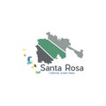 Santa Rosa City Map Geometric Creative Design