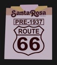 Santa Rosa route 66 on a black background