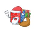 Santa rubic cube Cartoon character design having box of gifts