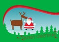 Santa and rudolph christmas background Royalty Free Stock Photo