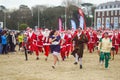 Santa Run on Weymouth beach having fun