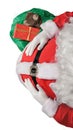 Santa's belly , bag with gifts Royalty Free Stock Photo