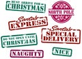 Santa's Christmas Stamps Royalty Free Stock Photo